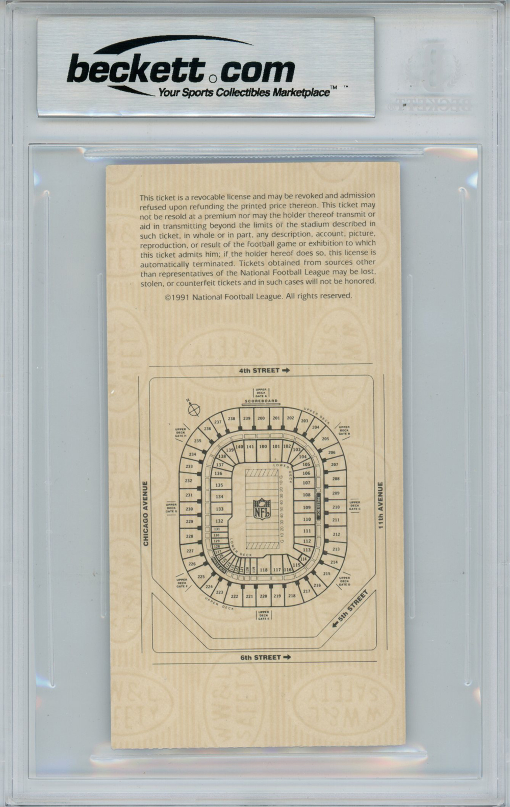Mark Rypien Autographed Super Bowl XXVI Ticket SB MVP Beckett Slab