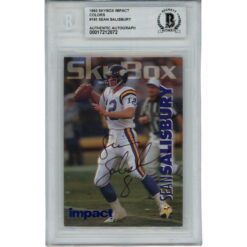 Sean Salisbury Autographed Minnesota Vikings 93 Skybox Card Slab Beckett 56124