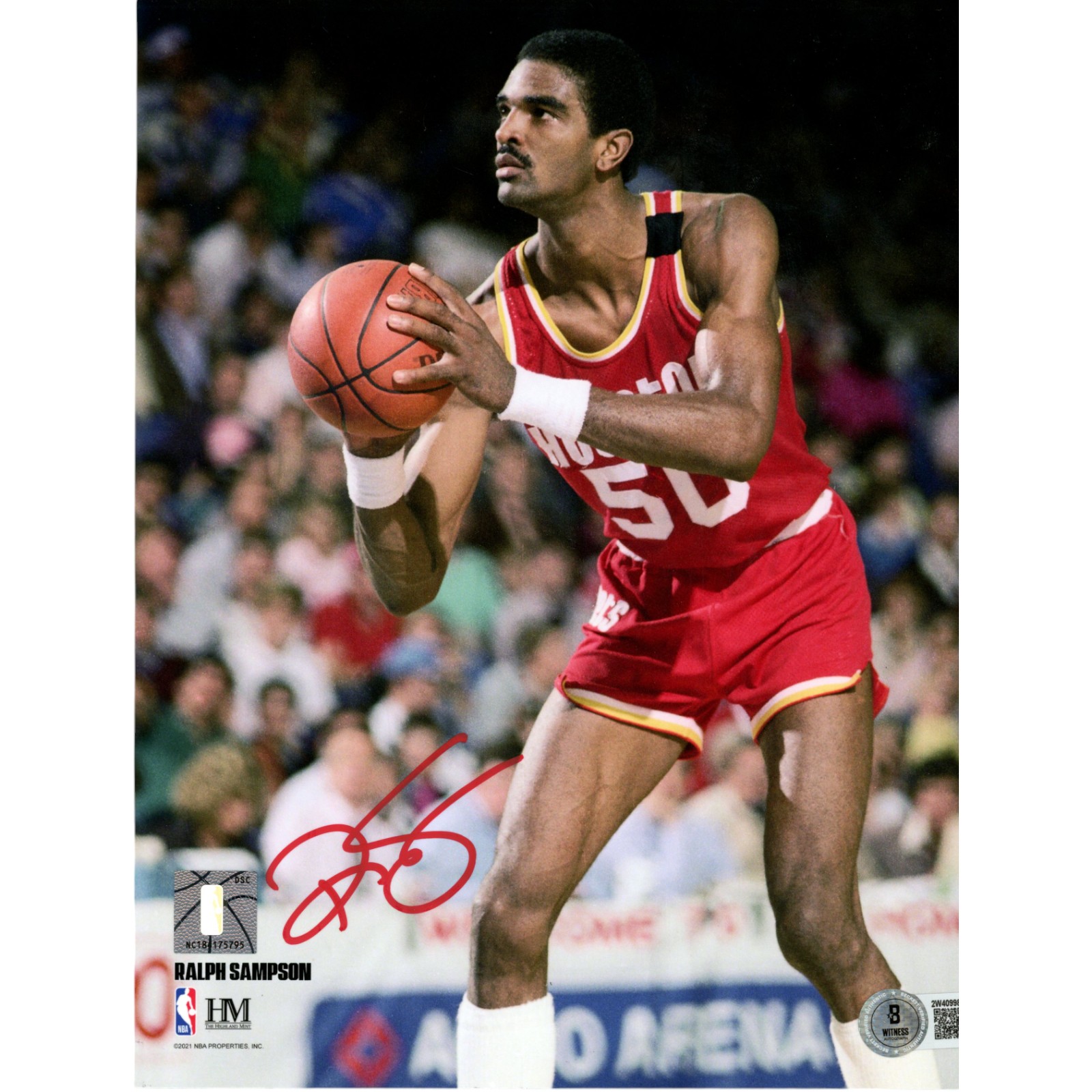 Ralph Sampson Autographed Houston Rockets 8x10 Photo Beckett Witness 49721