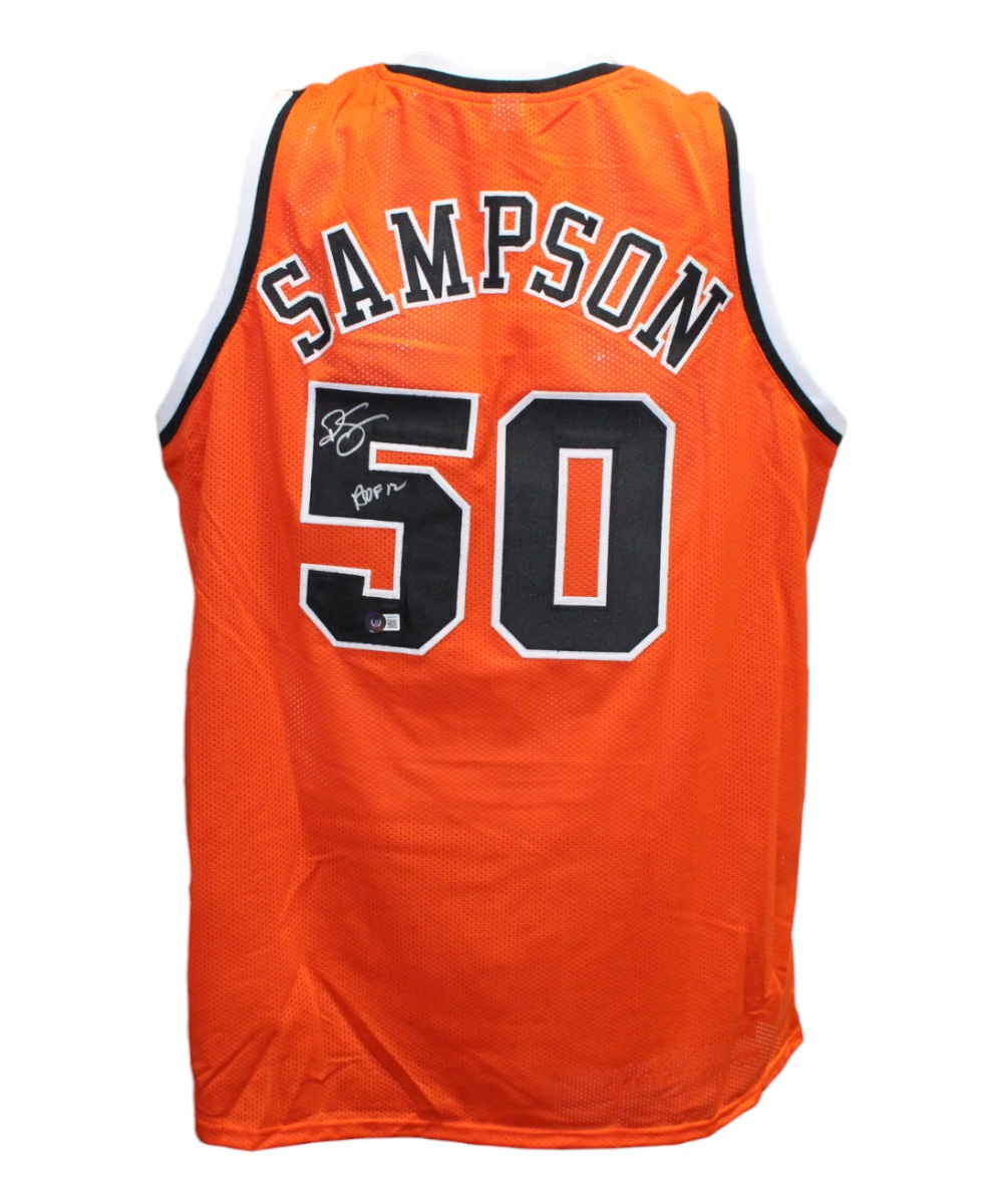 Ralph Sampson Autographed College Style HOF Orange Jersey Beckett 