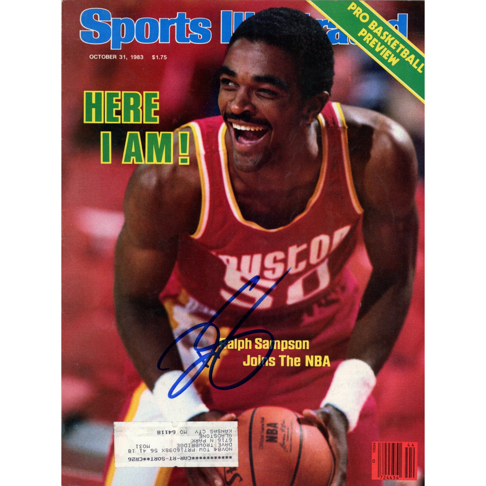Ralph Sampson Autographed Houston Rockets Sports Illustrated Beckett 47679