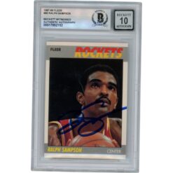 Ralph Sampson Autographed 1987 Fleer #97 Slabbed Trading Card Beckett 50344