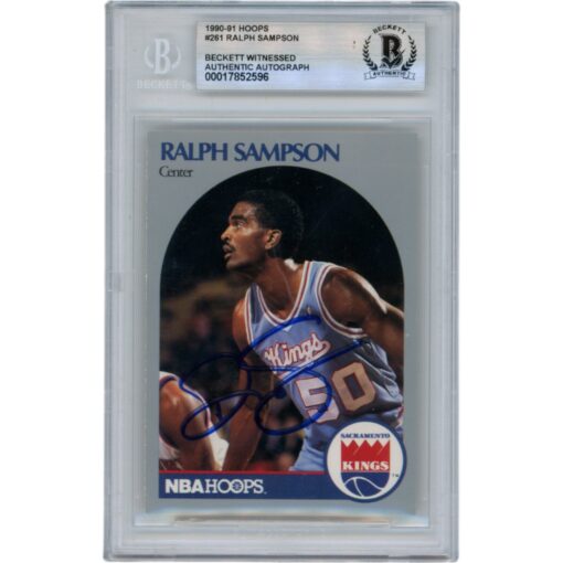 Ralph Sampson Autographed 1990 Hoops #261 Slabbed Trading Card Beckett 50671