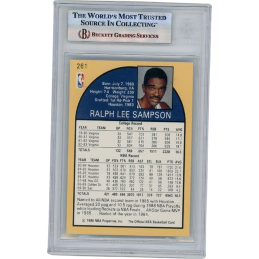 Ralph Sampson Autographed 1990 Hoops #261 Slabbed Trading Card Beckett 50671