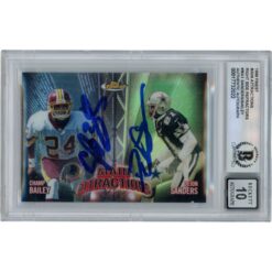 Deion Sanders Champ Bailey Signed Finest Trading Card Slab 10 Auto Beckett 48644