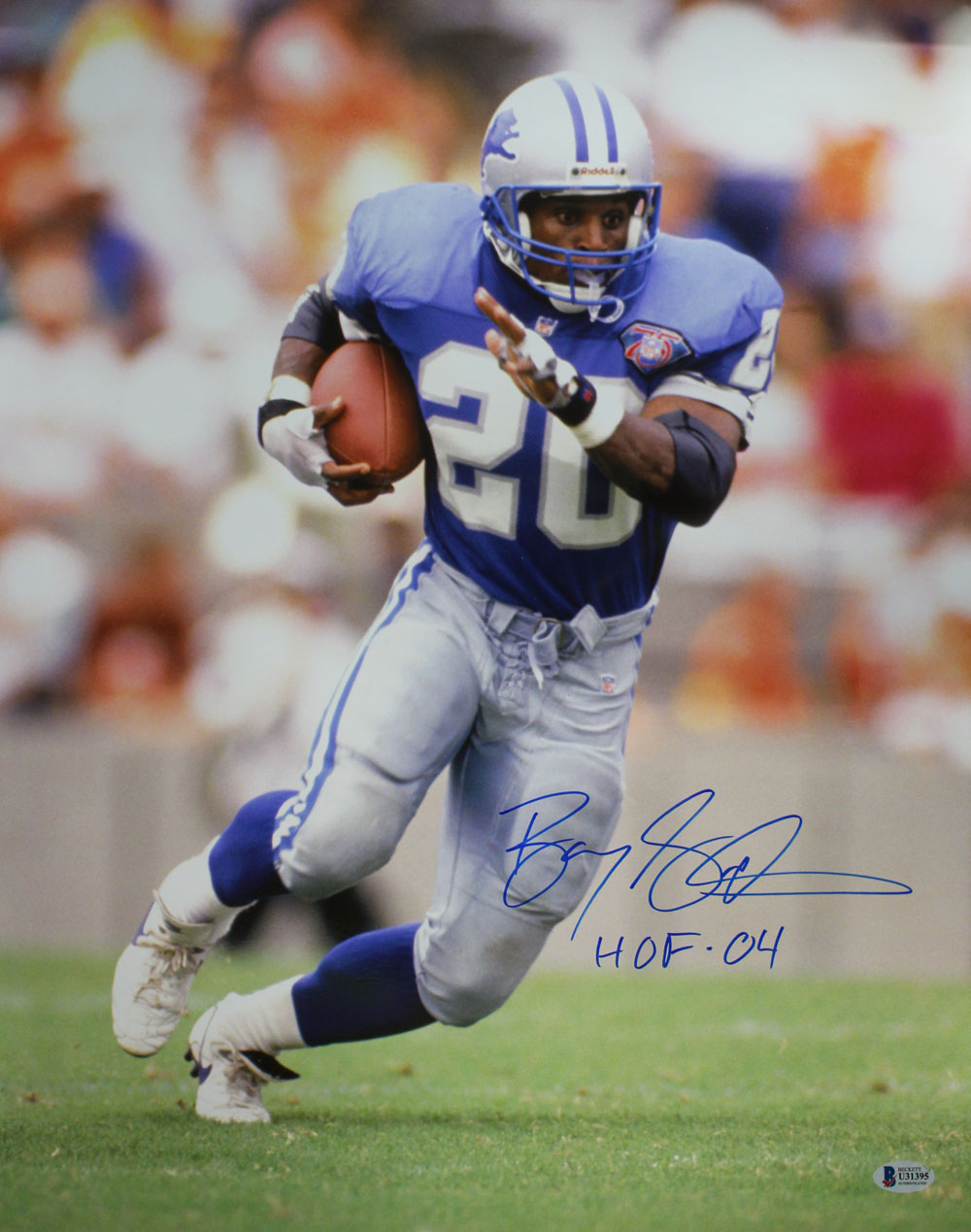 Barry Sanders Autographed/Signed Detroit Lions 16×20 Photo HOF BAS