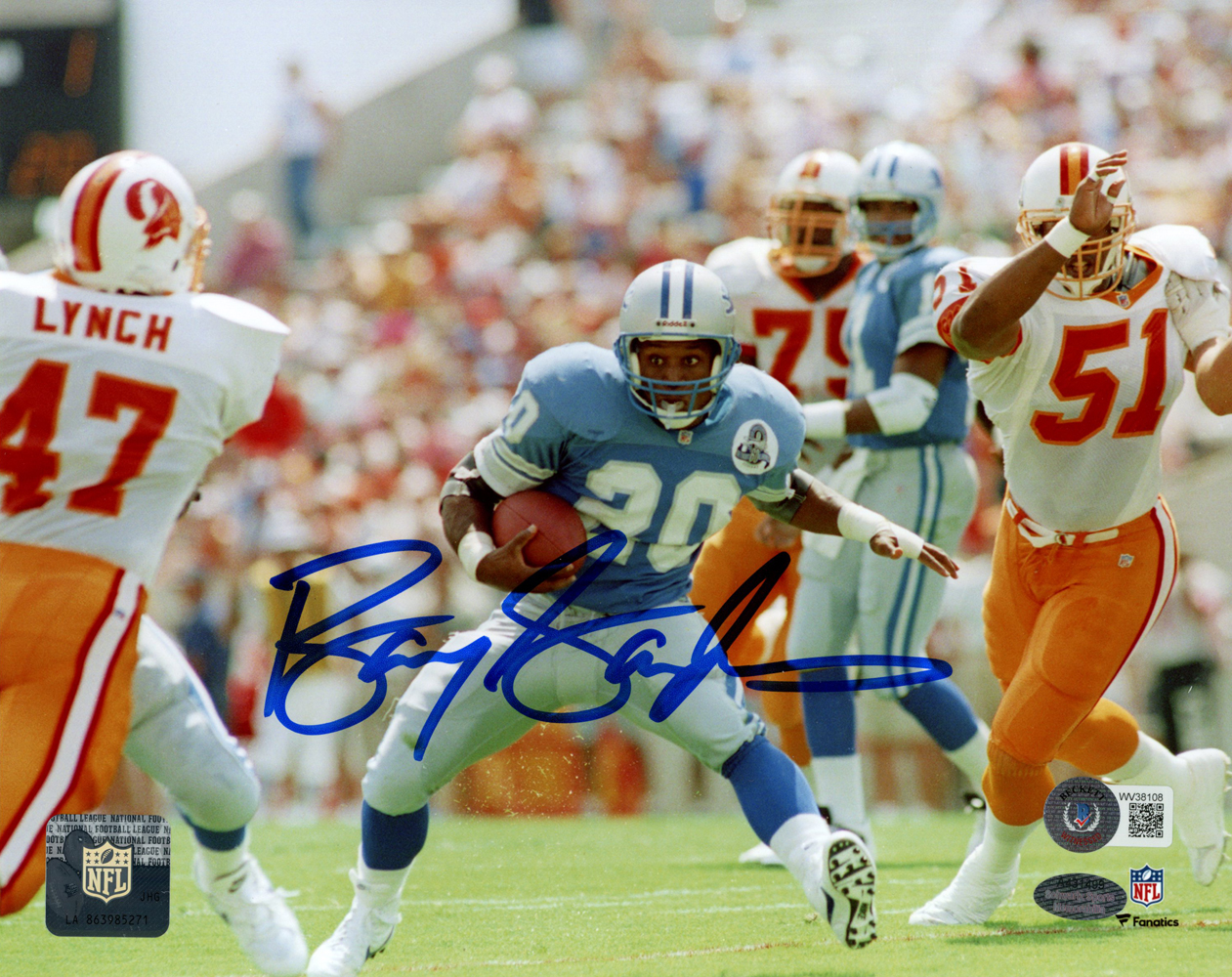 Barry Sanders Autographed/Signed Detroit Lions 8x10 Photo Beckett