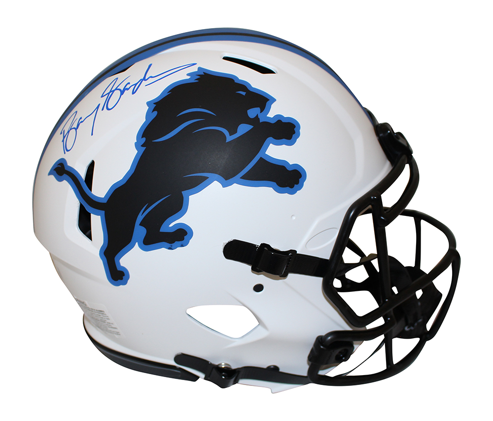 Barry Sanders Autographed Detroit Lions Authentic Lunar Helmet Beckett