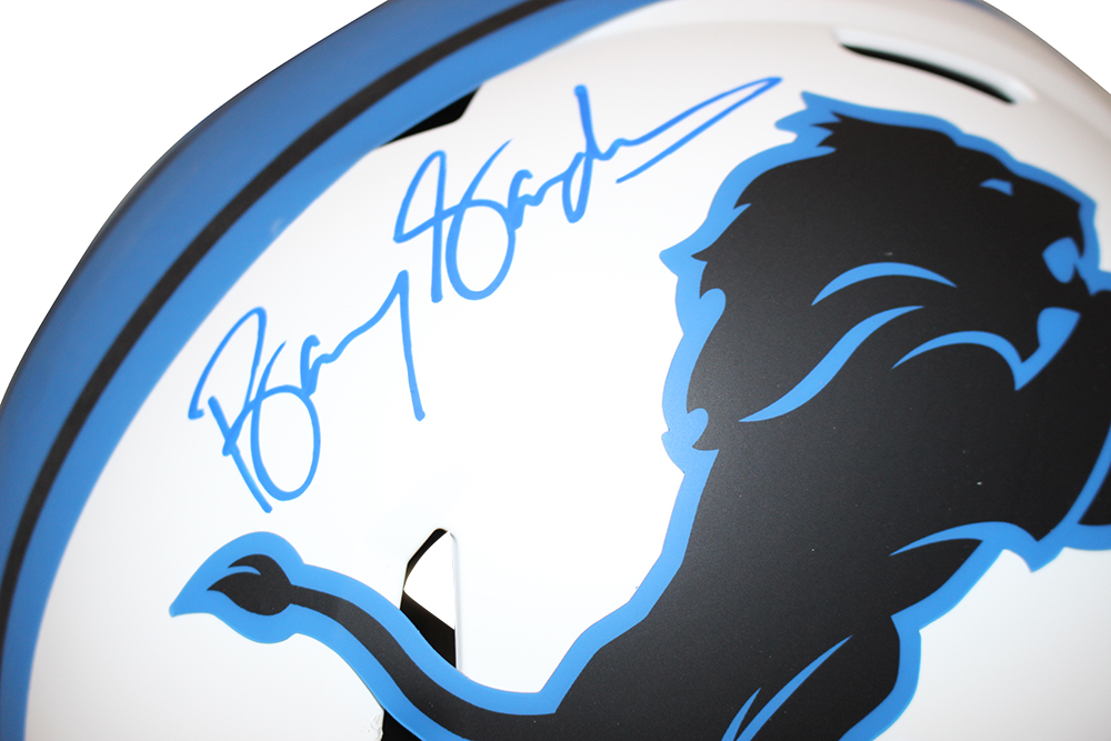 Barry Sanders Autographed Detroit Lions Authentic Lunar Helmet Beckett