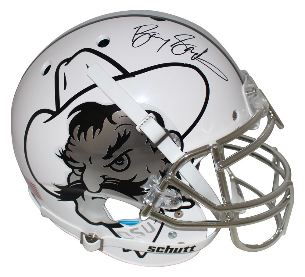 Barry Sanders Signed Oklahoma State Cowboys Authentic Icy White Helmet BAS 25712 Denver Autographs