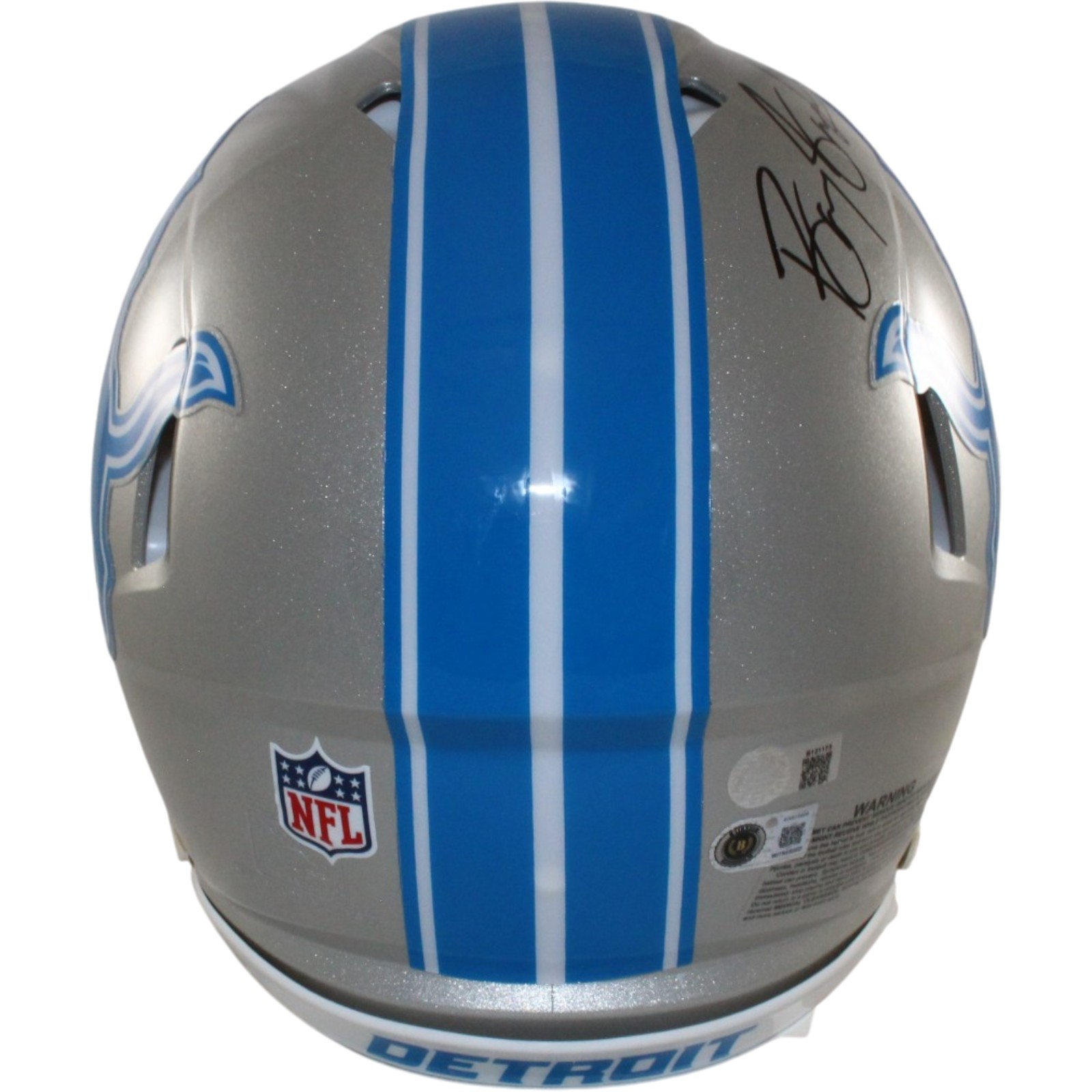 Barry Sanders Autographed Detroit Lions Authentic 22 Alt Helmet Beckett W 57145 3 Barry Sanders Autographed Detroit Lions Authentic 22 Alt Helmet Beckett W 57145