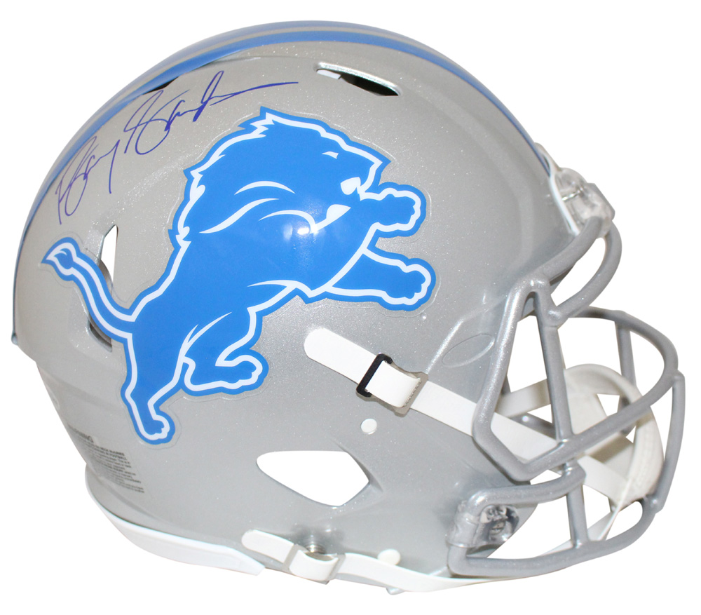 Barry Sanders Autographed Detroit Lions Authentic Speed Helmet BAS 27676