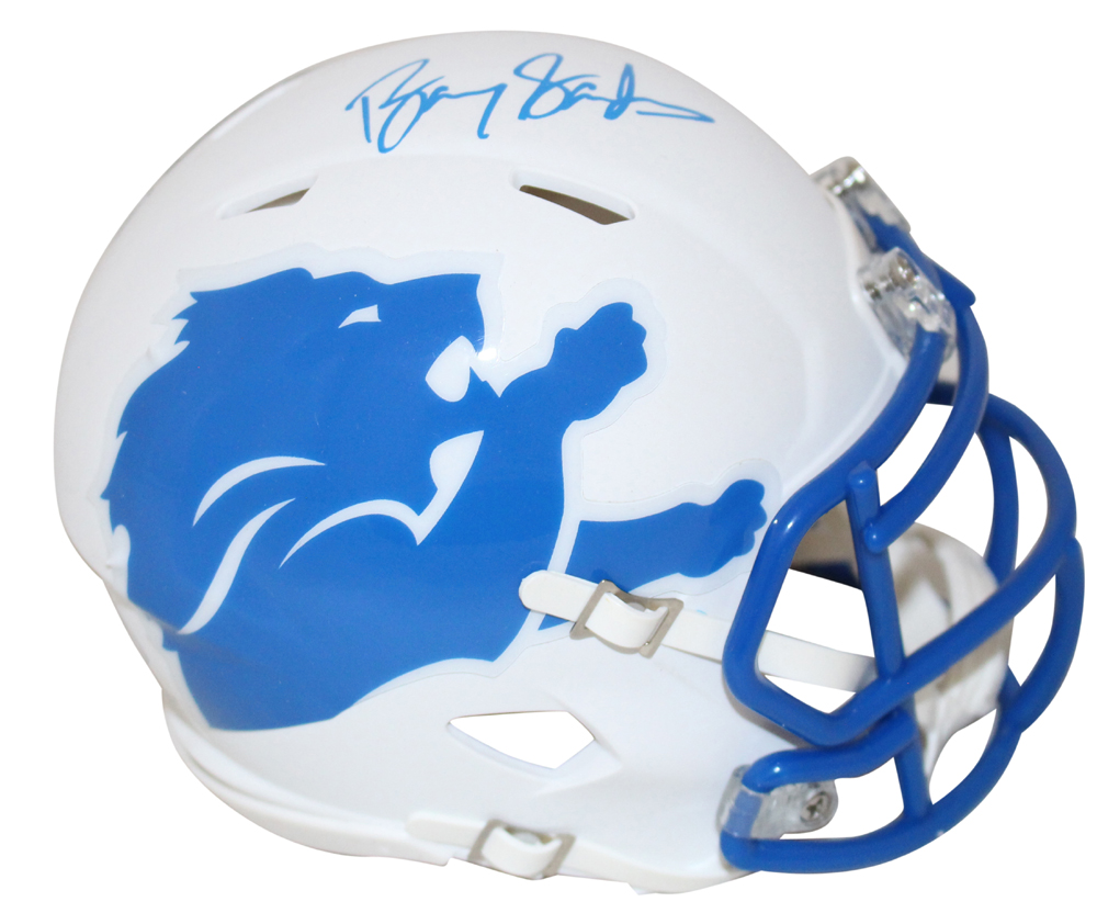 Barry Sanders Autographed/Signed Detroit Lions AMP Mini Helmet BAS 27685