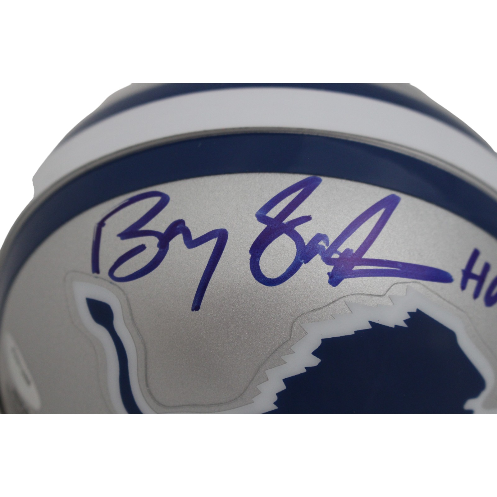 Barry Sanders Autographed/Signed Detroit Lions VSR4 Mini Helmet SCH