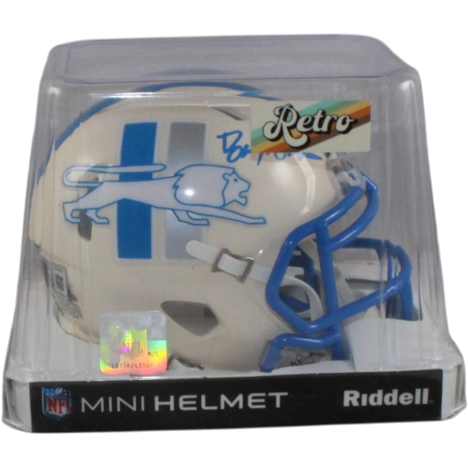 Barry Sanders Autographed Detroit Lions Retro Mini Helmet Beckett Witness 57163 5 Barry Sanders Autographed Detroit Lions Retro Mini Helmet Beckett Witness 57163