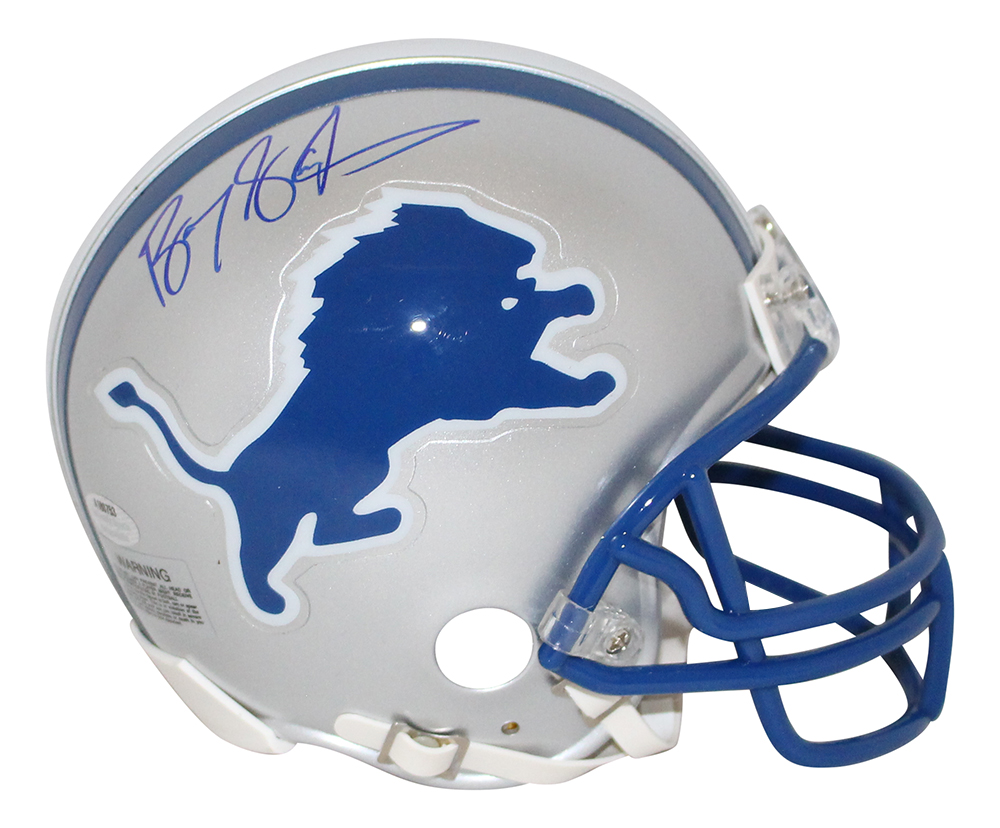 Barry Sanders Autographed/Signed Detroit Lions TB Mini Helmet Beckett BAS 32187