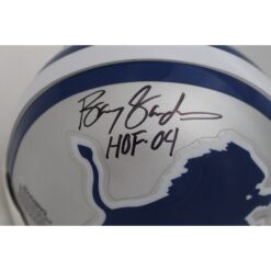 Barry Sanders Autographed Detroit Lions VSR4 Mini Helmet HOF Beckett 46593