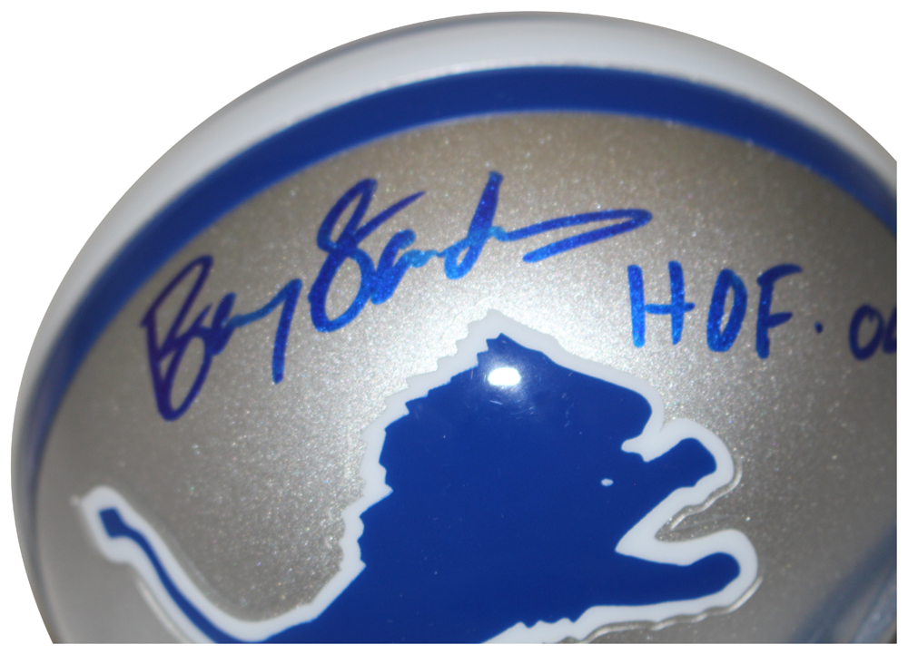 Barry Sanders Signed Detroit Lions VSR4 83-02 Mini Helmet HOF Beckett