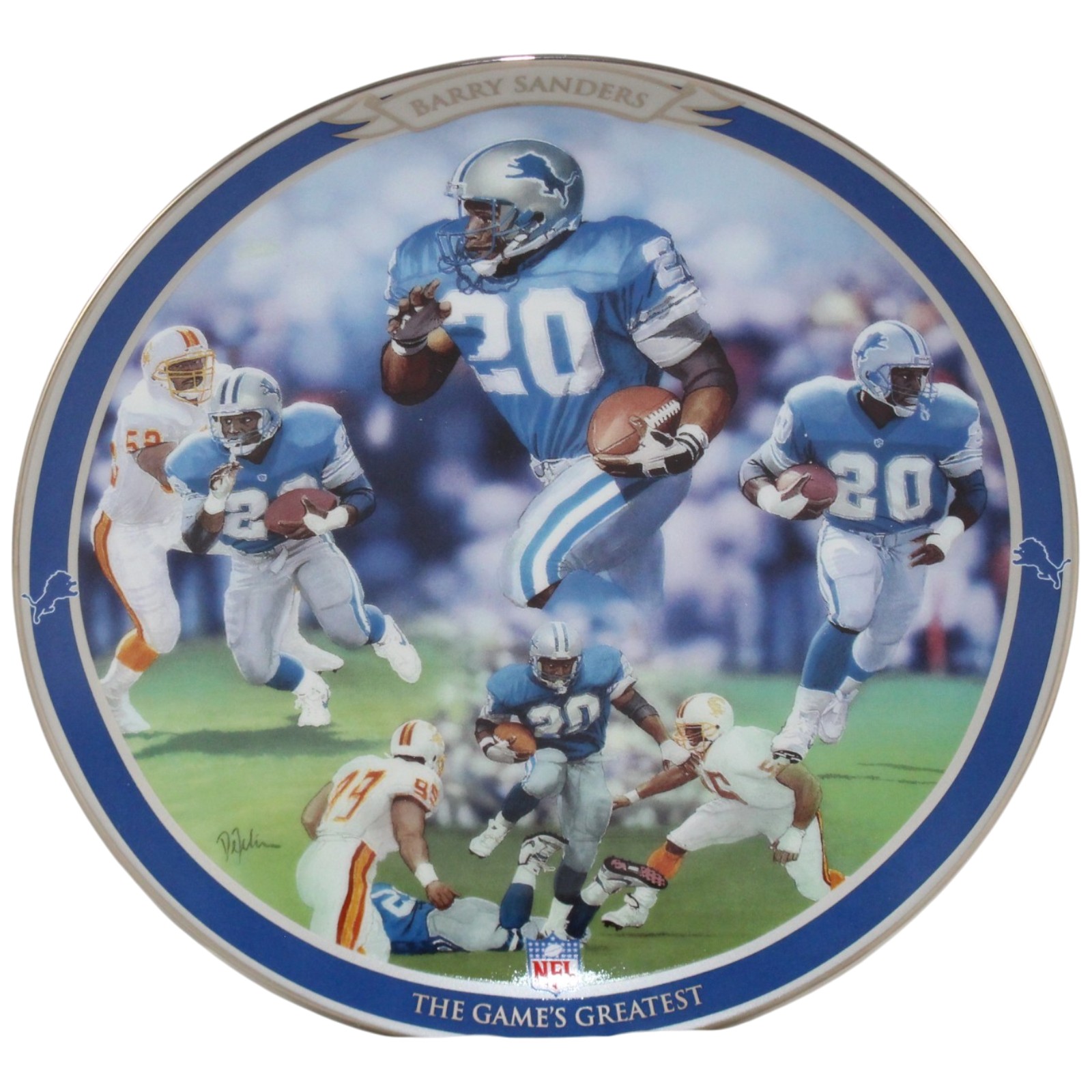 Barry Sanders Detroit Lions Bradford Exchange Collectible Porcelain Plate 55953