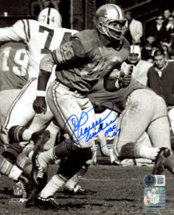 Charlie Sanders Signed Detroit Lions 8x10 Photo HOF Beckett 45759