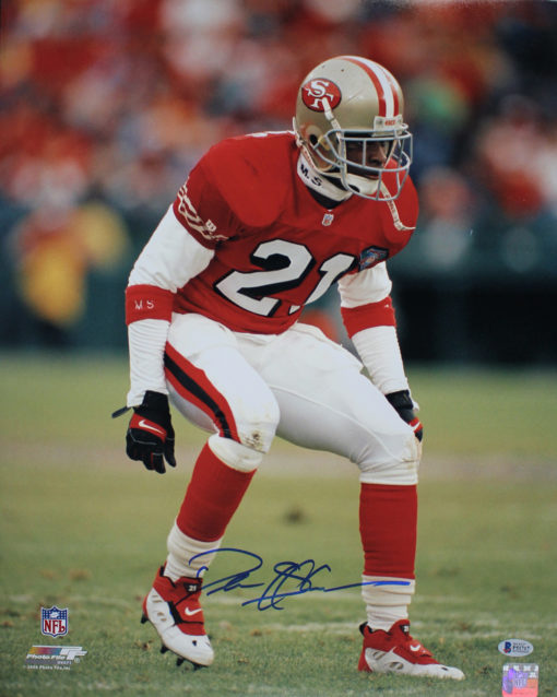 Deion Sanders Autographed/Signed San Francisco 49ers 16×20 Photo BAS