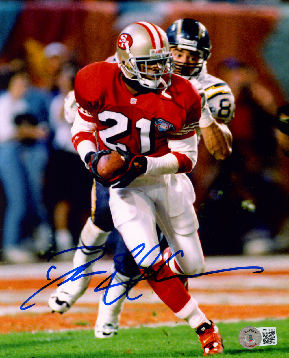 Deion Sanders Autographed/Signed San Francisco 49ers 8x10 Photo Beckett