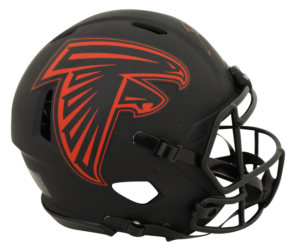 Deion Sanders Signed Atlanta Falcons Authentic Eclipse Helmet 2 Insc BAS 28304
