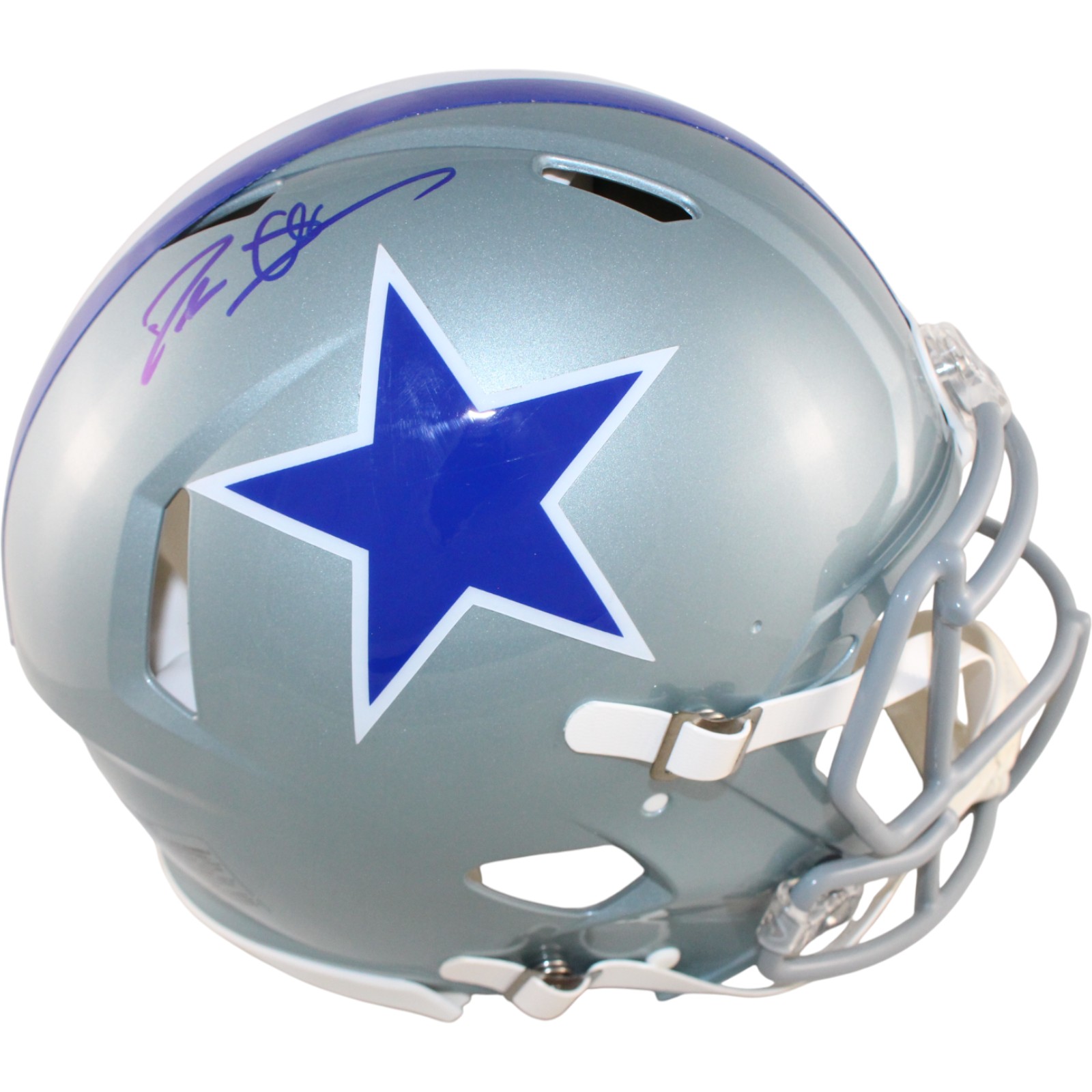 Deion Sanders Autographed Dallas Cowboys Pro TB Helmet Beckett Witness 51744