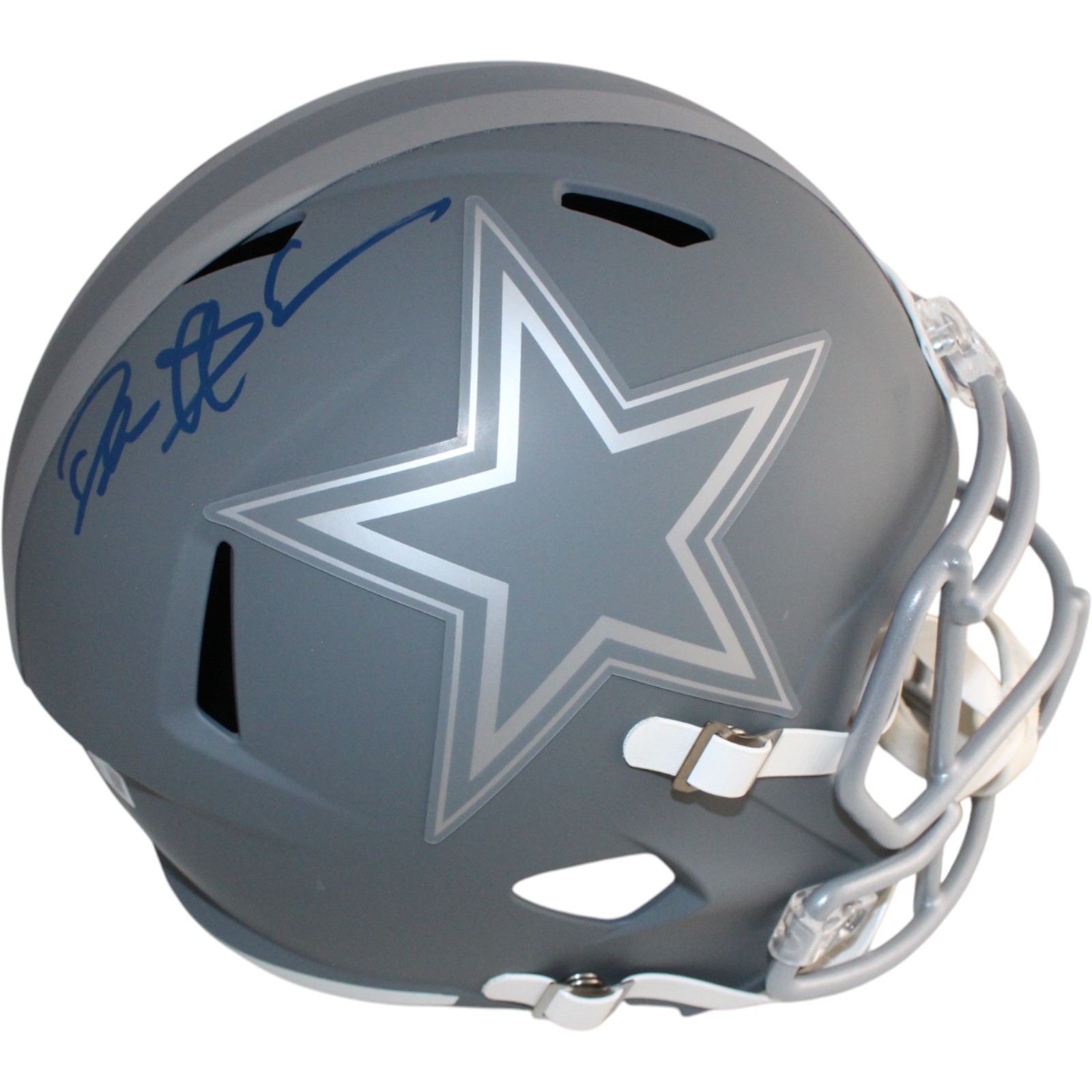 Deion Sanders Autographed Dallas Cowboys F/S Slate Helmet Beckett Witness 51747
