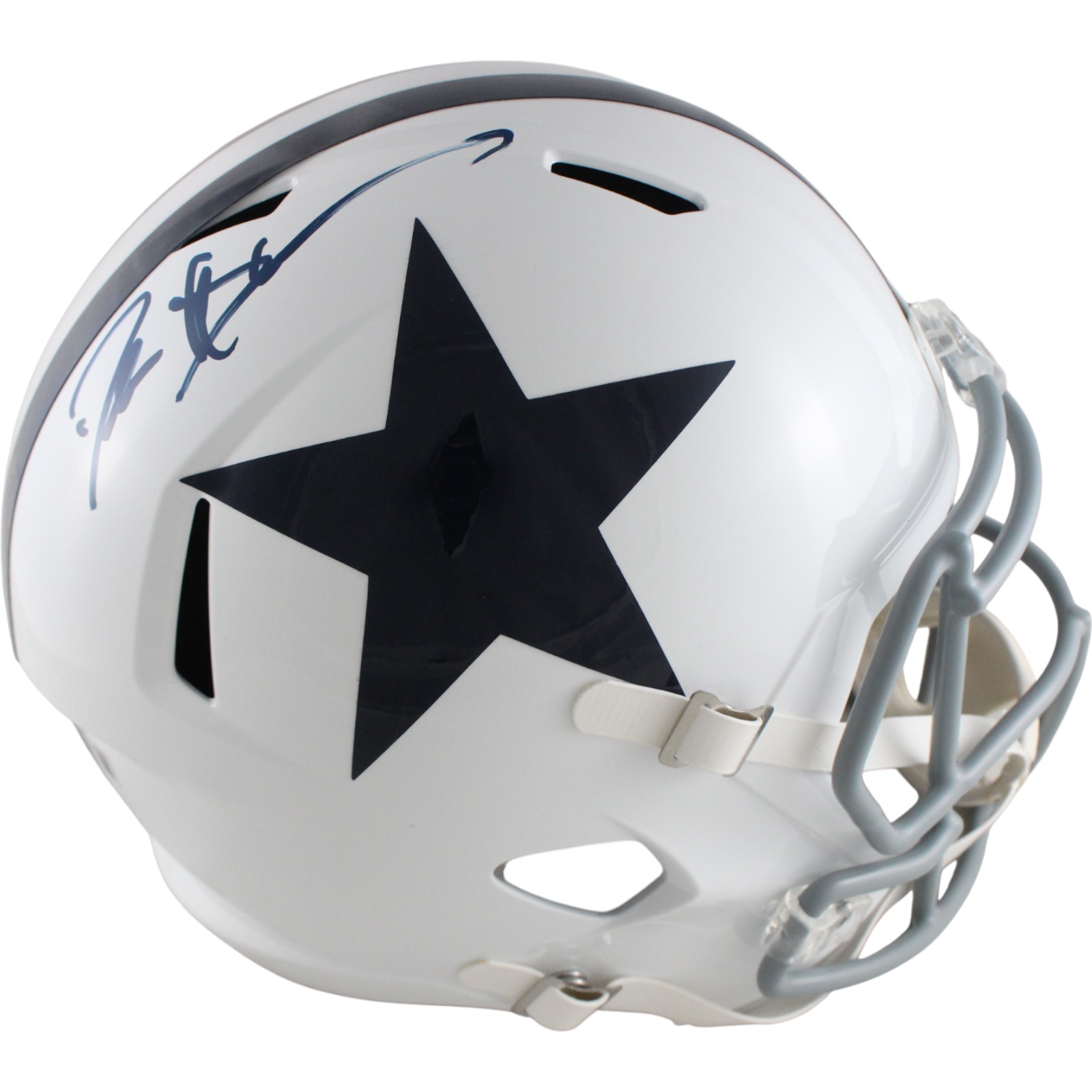Deion Sanders Autographed Dallas Cowboys F/S TB Helmet Beckett Witness 51749