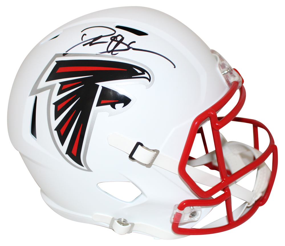 Deion Sanders Autographed Atlanta Falcons Flat White Replica Helmet BAS 27443