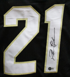 Deion Sanders Autographed/Signed College Style Black XL Jersey Beckett