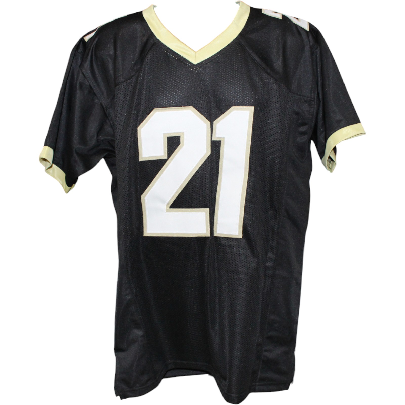 Deion Sanders Autographed/Signed College Style XL Black Jersey Beckett W 53323 4 Deion Sanders Autographed/Signed College Style XL Black Jersey Beckett W 53323