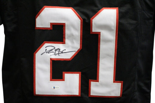 Deion Sanders Autographed/Signed Pro Style Black XL Jersey BAS 25733