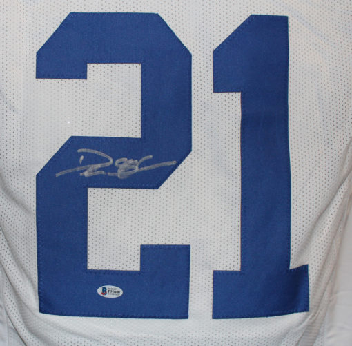 Deion Sanders Autographed/Signed Dallas Cowboys White XL Jersey BAS 25063