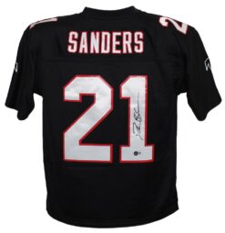 Deion Sanders Signed Atlanta Falcons Mitchell & Ness Black Legacy Jersey BAS