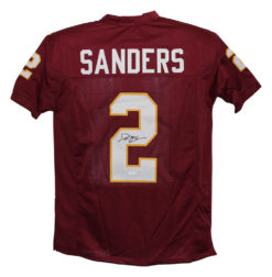 Deion Sanders Autographed Florida State Seminoles Red XL Jersey BAS 25714