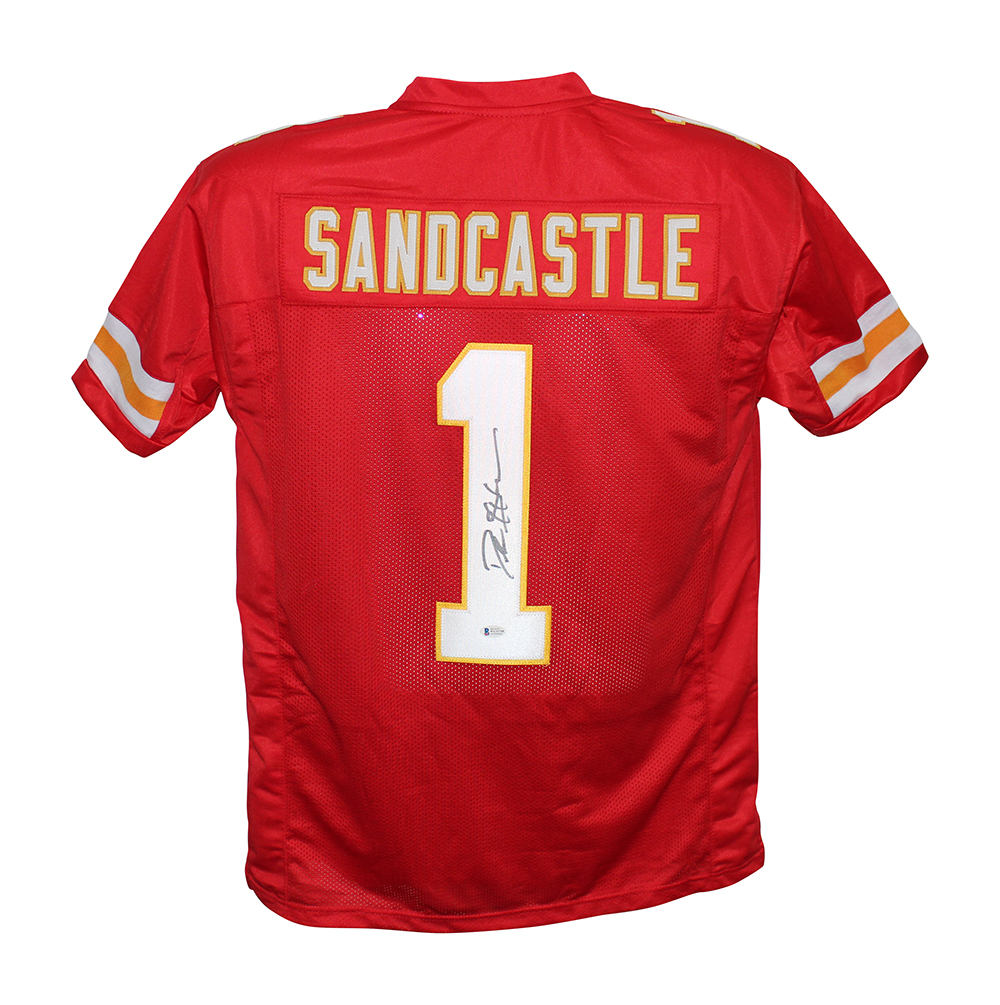 Deion Sanders Leon Sandcastle Autographed Pro Style Red Jersey Beckett