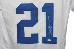 Deion Sanders Autographed/Signed Pro Style White Jersey Beckett 30676