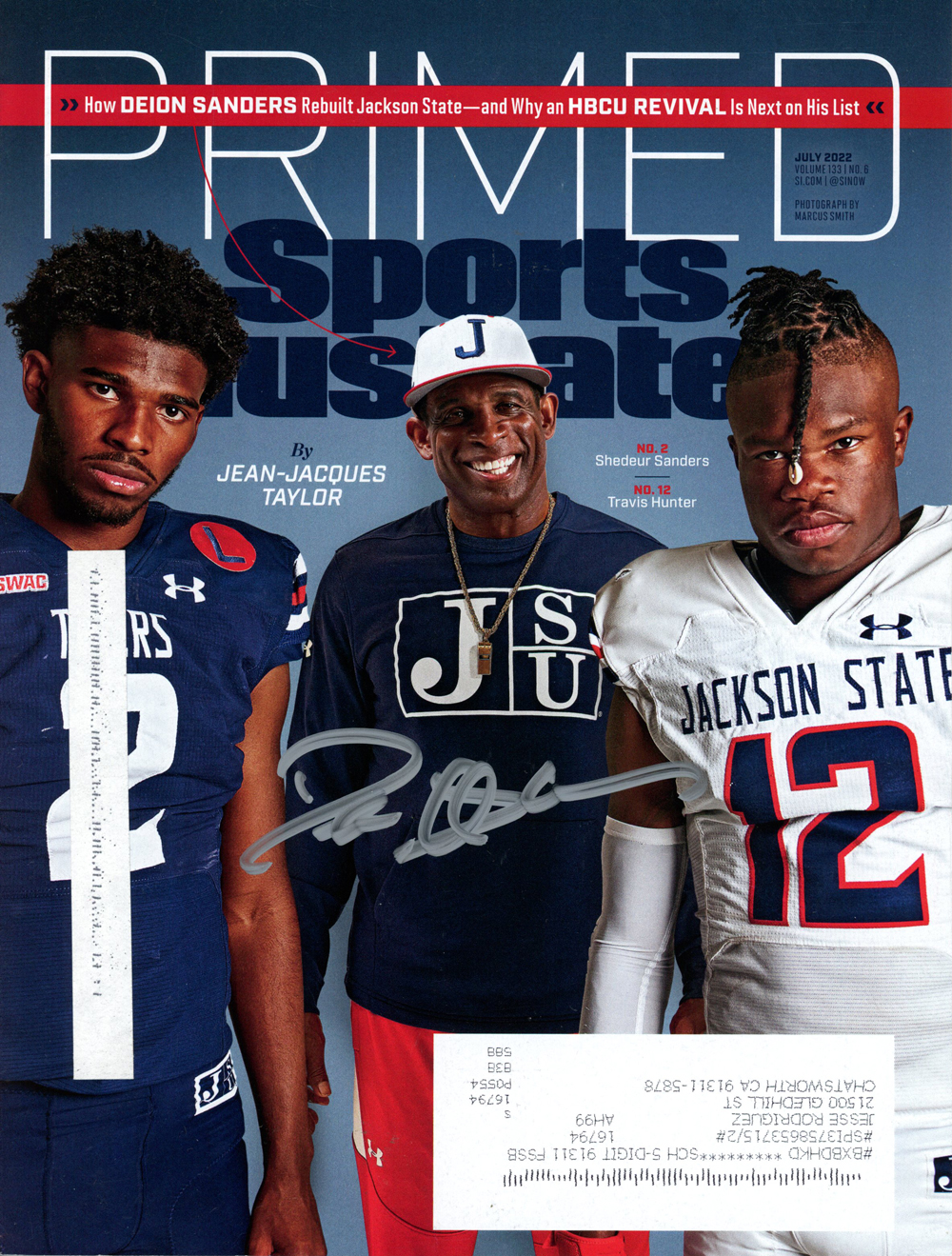 Deion Sanders Signed Jackson State Sports Illustrated July 2022 Magazine BAS