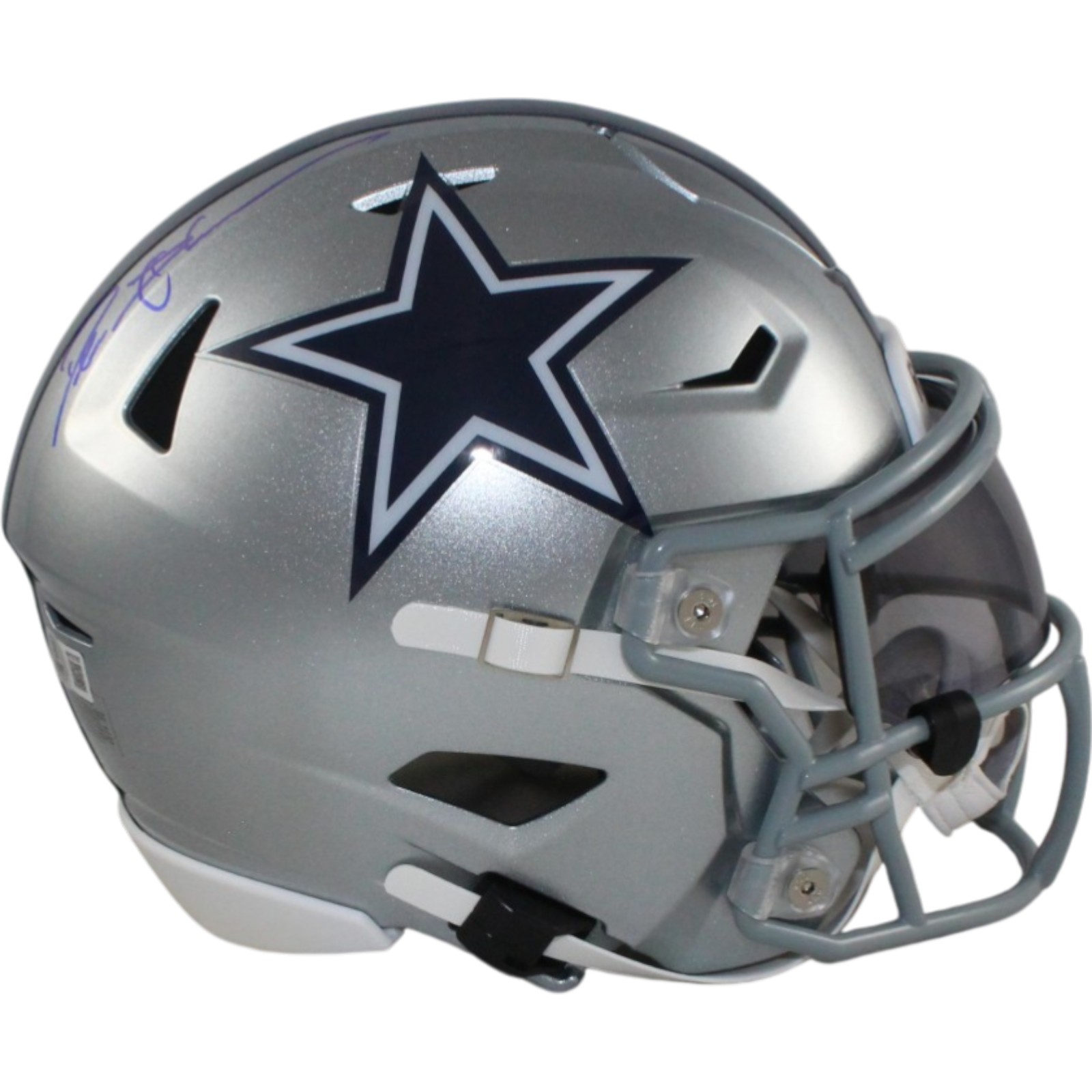 Deion Sanders Autographed Dallas Cowboys Mid-Size Midi Helmet Beckett WIT 55225