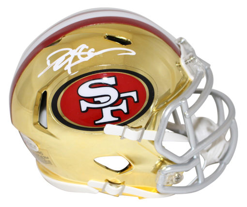 Deion Sanders Autographed San Francisco 49ers Chrome Mini Helmet BAS 22734