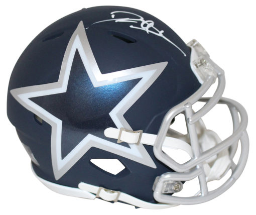 Deion Sanders Autographed/Signed Dallas Cowboys AMP Mini Helmet BAS 25737