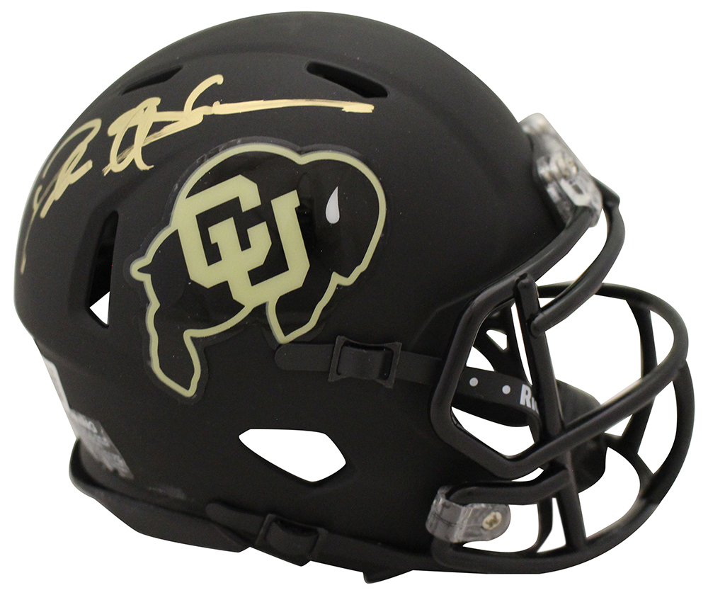 Deion Sanders Autographed Colorado Buffaloes Black Mini Helmet Beckett