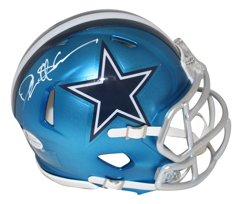 Deion Sanders Autographed/Signed Dallas Cowboys Blaze Mini Helmet BAS 27436