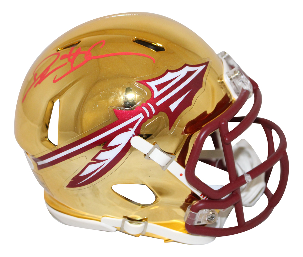 Deion Sanders Signed Florida State Seminoles Chrome Mini Helmet BAS 28299