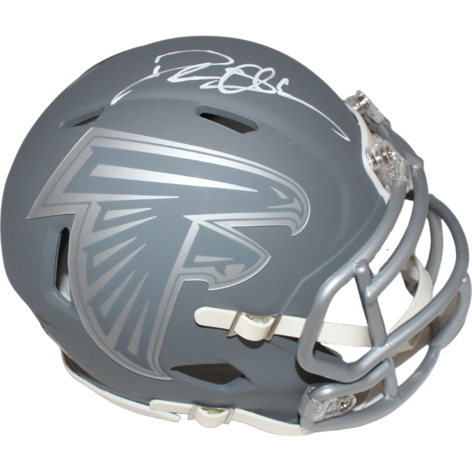 Deion Sanders Signed Atlanta Falcons Slate Mini Helmet Beckett