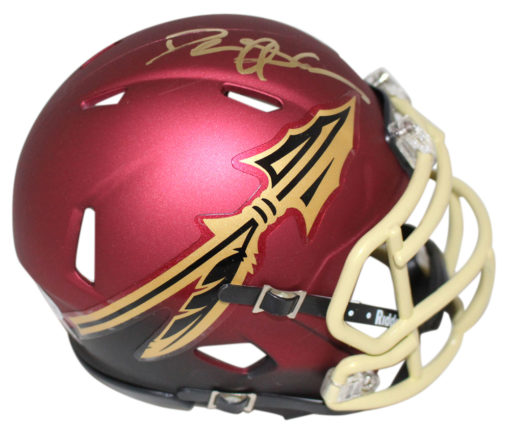 Deion Sanders Autographed Florida State Seminoles Garnett Mini Helmet BAS 25066