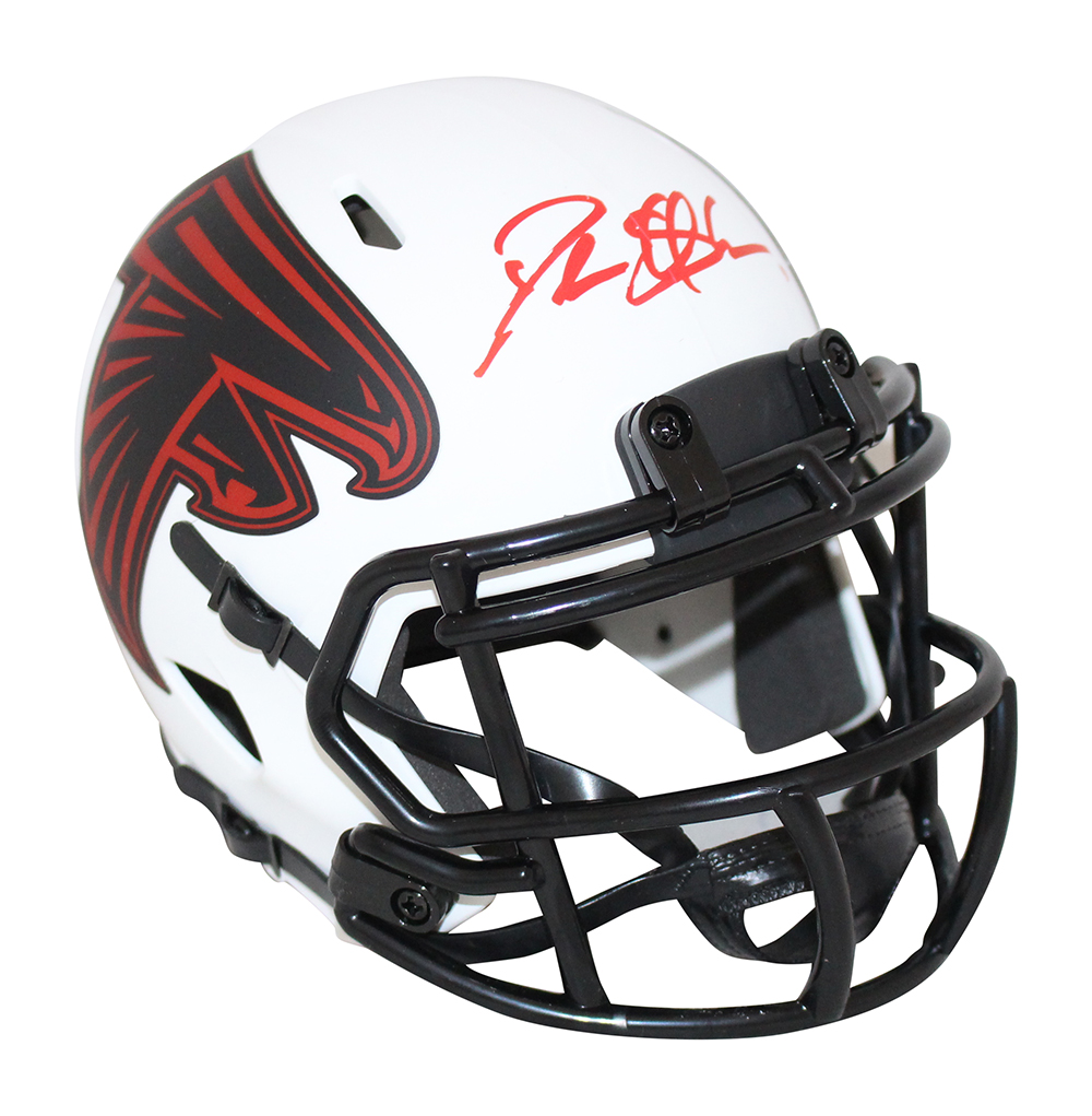 Deion Sanders Autographed/Signed Atlanta Falcons Lunar Mini Helmet BAS 32090