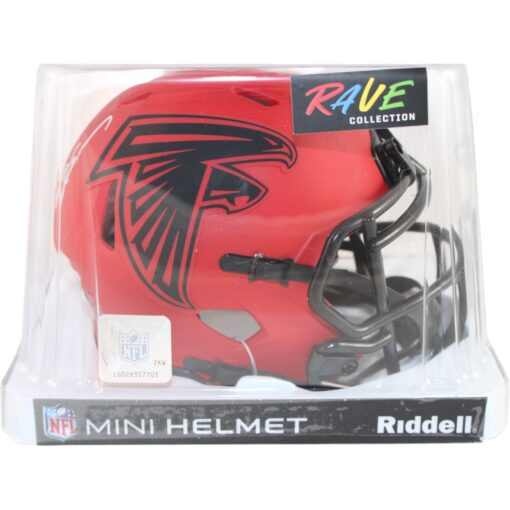 Deion Sanders Autographed Atlanta Falcons Rave Mini Helmet Beckett Witness 51733